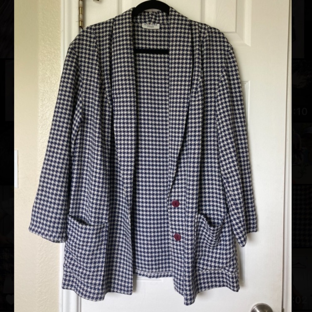 “Gingham” long blazer